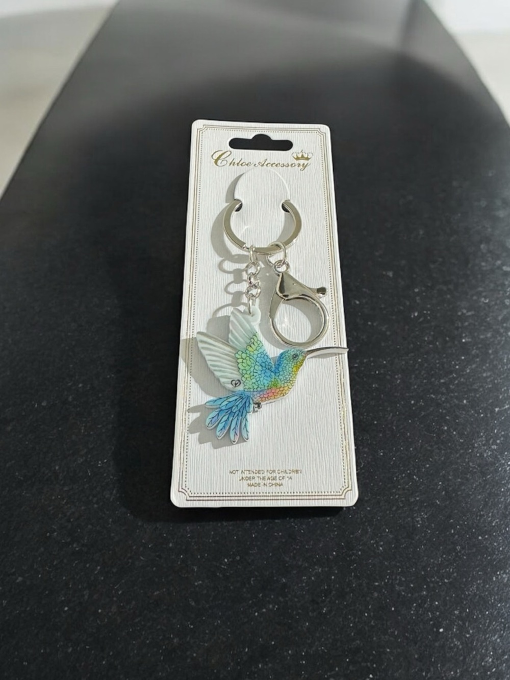 Silver Hummingbird Keychain & Bag Charm